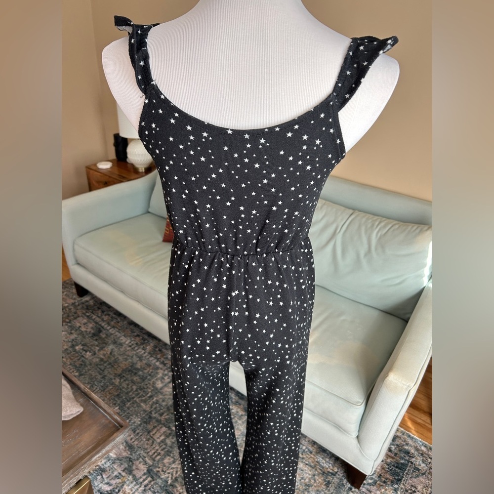AQUA Girls Large 10/12 Star Print Jumpsuit Flare Leg Bloomingdale’s Exclusive - Picture 7 of 13